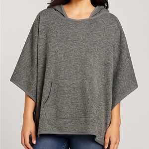 Eddie Bauer Poncho Womens M/L Gray Hood Boho Classic Outdoor Academia Gorpcore